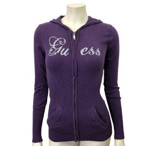 GUESS FULL ZIP LIGHT HOODIE SWEATER SM NEW WITH TAG